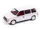 1989 Plymouth Voyager Turbo Van Bright White with Red Stripes and Interior Mighty Minivans Series 1/64 Diecast Model Car Auto World 64532-AWSP213A