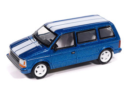 1989 Plymouth Voyager Turbo Van Bright White with Red Stripes and Interior Mighty Minivans Series 1/64 Diecast Model Car Auto World 64532-AWSP213A