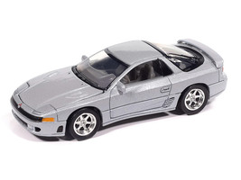 1993 Mitsubishi 3000GT VR 4 Zurich White Silver Metallic Import Legends Series 1/64 Diecast Model Car Auto World 64532-AWSP214B