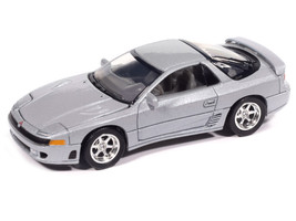 1993 Mitsubishi 3000GT VR 4 Zurich White Silver Metallic Import Legends Series 1/64 Diecast Model Car Auto World 64532-AWSP214B