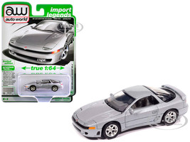 1993 Mitsubishi 3000GT VR 4 Zurich White Silver Metallic Import Legends Series 1/64 Diecast Model Car Auto World 64532-AWSP214B