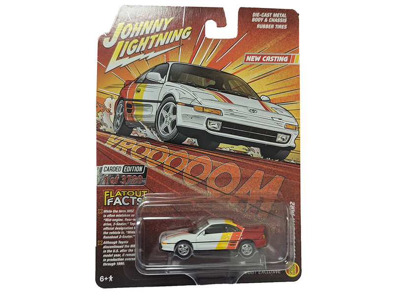 1991 Toyota MR2 White with Stripes Hobby Exclusive Series Limited Edition to 3720 pieces Worldwide 1/64 Diecast Model Car Johnny Lightning JLSP440