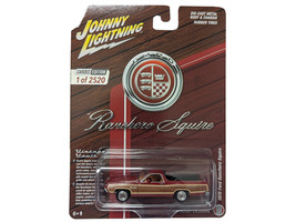 1970 Ford Ranchero Squire Red with Woodgrain Sides Hobby Exclusive Series Limited Edition to 2520 pieces Worldwide 1/64 Diecast Model Car Johnny Lightning JLSP441