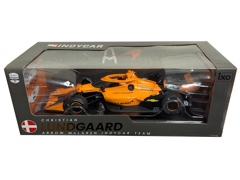 Dallara IndyCar #7 Christian Lundgaard McLaren Arrow McLaren Road Course Configuration NTT IndyCar Series 2026 1/18 Diecast Model Car IXO Models IND18047