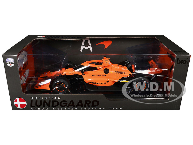 Dallara IndyCar #7 Christian Lundgaard McLaren Arrow McLaren Road Course Configuration NTT IndyCar Series 2026 1/18 Diecast Model Car IXO Models IND18047