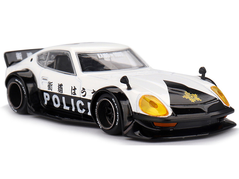 Nissan Fairlady Z RHD Right Hand Drive Kaido GT Police Black and White Designed by Jun Imai Kaido House Special 1/64 Diecast Model Car Mini GTKHMG208