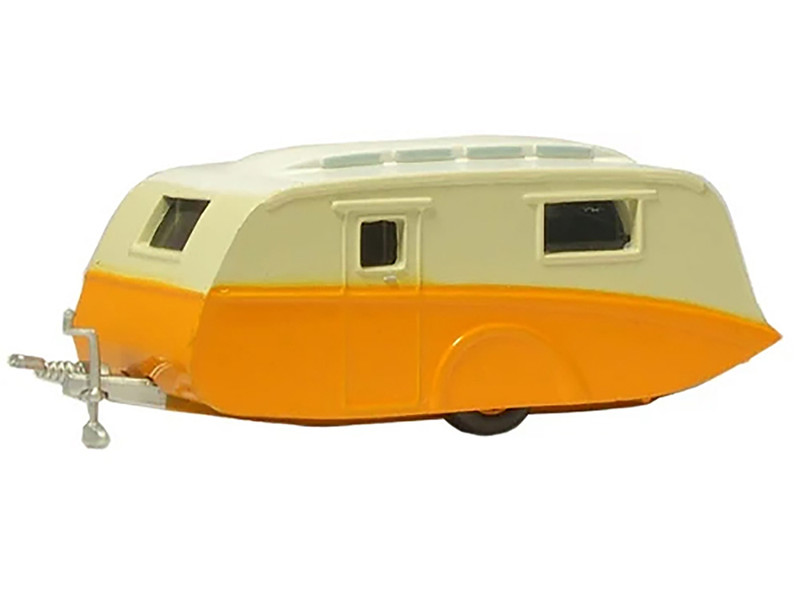 Caravan Trailer Cream and Orange 1/148 (N) Scale Diecast Model Car Oxford Diecast NCV001