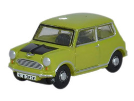 Mini Cooper Lime Green with Matt Black 1/148 (N) Scale Diecast Model Car Oxford Diecast NMN005