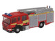 Scania Pump Ladder Fire Engine Surrey Fire and Rescue Red with Yellow Stripes 1/148 (N) Scale Diecast Model Car Oxford Diecast NSFE007