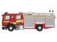 Scania Pump Ladder Fire Engine Surrey Fire and Rescue Red with Yellow Stripes 1/148 (N) Scale Diecast Model Car Oxford Diecast NSFE007