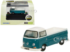 Volkswagen T2 Pickup Truck Emerald Green and Arkona White 1/148 (N) Scale Diecast Model Car Oxford Diecast NVW006