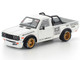 Datsun Pandem 620 Pickup Truck Rocket Bunny Racing White with Graphics 1/64 Diecast Model Car Pop Race PR640350