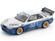 Pandem S13 RHD Right Hand Drive Silver and Moontech Blue Metallic with Graphics 1/64 Diecast Model Car Pop Race PR640264
