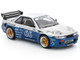 Pandem S13 RHD Right Hand Drive Silver and Moontech Blue Metallic with Graphics 1/64 Diecast Model Car Pop Race PR640264