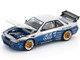 Pandem S13 RHD Right Hand Drive Silver and Moontech Blue Metallic with Graphics 1/64 Diecast Model Car Pop Race PR640264