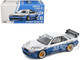 Pandem S13 RHD Right Hand Drive Silver and Moontech Blue Metallic with Graphics 1/64 Diecast Model Car Pop Race PR640264