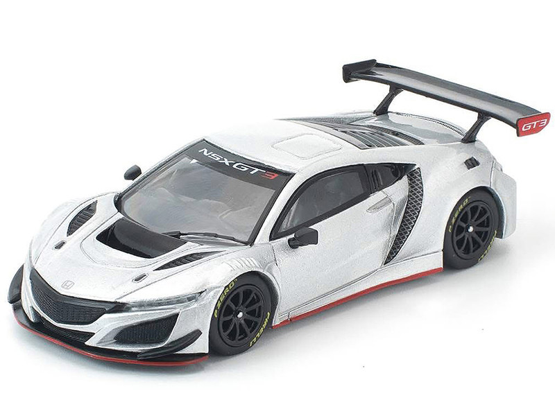 Honda NSX GT3 EVO22 Silver Metallic Brazilian Event Exclusive 1/64 Diecast Model Car Pop Race PR640445