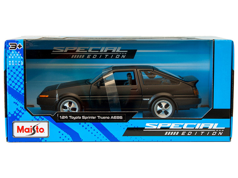 Toyota Sprinter Trueno AE86 RHD Right Hand Drive Matt Black Special Edition Series 1/24 Diecast Model Car Maisto 32916MBK