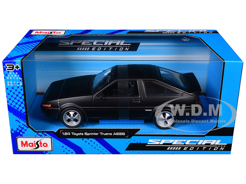 Toyota Sprinter Trueno AE86 RHD Right Hand Drive Matt Black Special Edition Series 1/24 Diecast Model Car Maisto 32916MBK