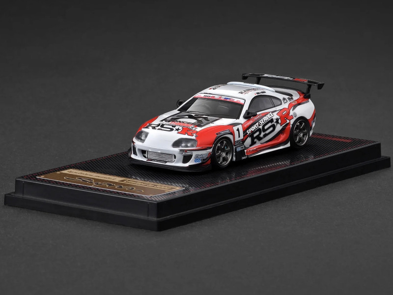 Toyota Supra JZA80 RZ RHD Right Hand Drive #1 Sport Service RSR White with Graphics Malaysia Exclusive 1/64 Diecast Model Car Ignition Model IG3842