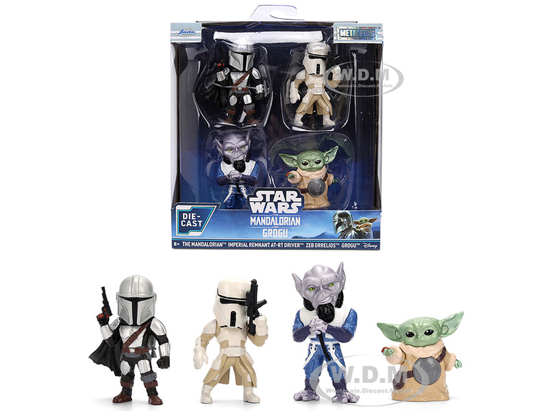 Set of 4 Diecast Figures Star Wars The Mandalorian & Grogu 2026 Movie Metalfigs Series Diecast Models Jada 37317