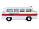 1962 Chevrolet Corvair Greenbrier AmbleWagon Ambulance White with Red Stripes 1/87 (HO) Scale Diecast Model Car Oxford Diecast 87CG61002