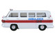 1962 Chevrolet Corvair Greenbrier AmbleWagon Ambulance White with Red Stripes 1/87 (HO) Scale Diecast Model Car Oxford Diecast 87CG61002