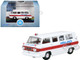 1962 Chevrolet Corvair Greenbrier AmbleWagon Ambulance White with Red Stripes 1/87 (HO) Scale Diecast Model Car Oxford Diecast 87CG61002