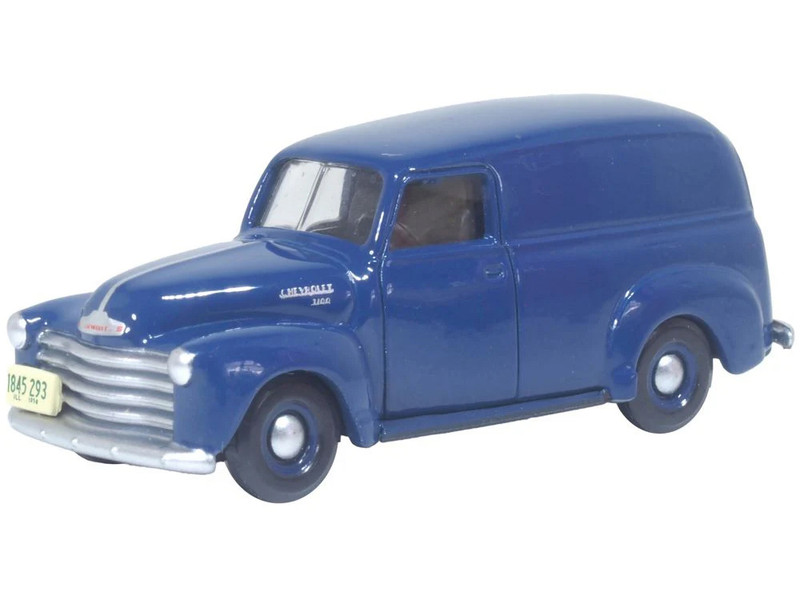 1950 Chevrolet Panel Van Mariner Blue 1/87 (HO) Scale Diecast Model Car Oxford Diecast 87CV50006