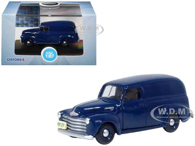 1950 Chevrolet Panel Van Mariner Blue 1/87 (HO) Scale Diecast Model Car Oxford Diecast 87CV50006