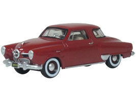 1950 Studebaker Champion Starlight Coupe Commanche Red 1/87 (HO) Scale Diecast Model Car Oxford Diecast 87SC50003