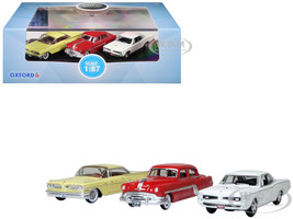 Pontiac Set of 3 Cars 100th Anniversary 2026 1/87 (HO) Scale Diecast Model Cars Oxford Diecast 87SET004