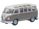 Volkswagen T1 Samba Bus Mouse Grey and Pearl White with Red Stripes 1/148 (N) Scale Diecast Model Car Oxford Diecast NVWS009