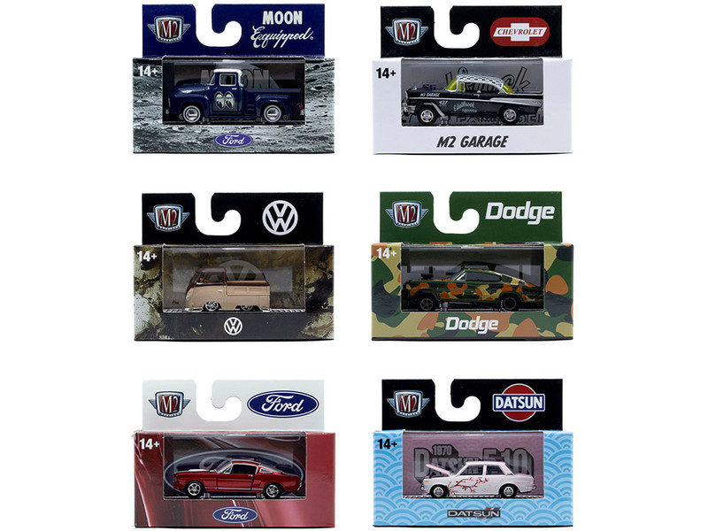 Auto Meets Set of 6 Cars IN DISPLAY CASES Release 94 Limited Edition 1/64 Diecast Model Cars M2 Machines 32600-94