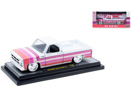 1976 GMC Sierra Grande 15 Pickup Truck White with Stripes Limited Edition to 9250 pieces Worldwide 1/24 Diecast Model Car M2 Machines 40300-140A