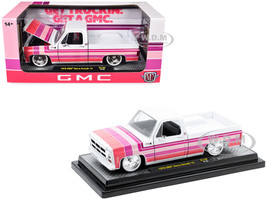 1976 GMC Sierra Grande 15 Pickup Truck White with Stripes Limited Edition to 9250 pieces Worldwide 1/24 Diecast Model Car M2 Machines 40300-140A
