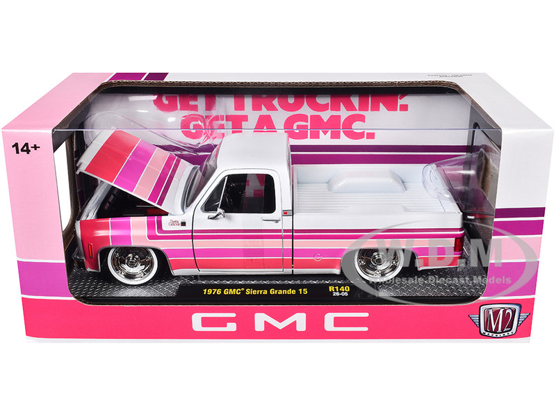 1976 GMC Sierra Grande 15 Pickup Truck White with Stripes Limited