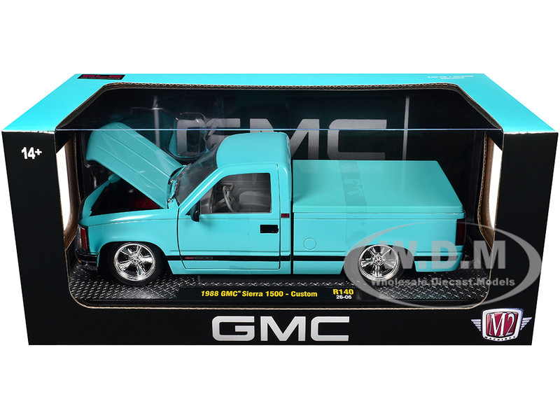 1988 GMC Sierra 1500 Custom Pickup Truck Light Blue with Black