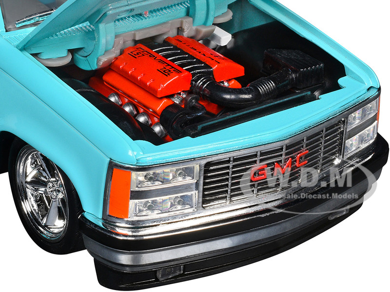 1988 GMC Sierra 1500 Custom Pickup Truck Light Blue with Black