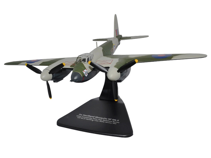 De Havilland Mosquito NF MKII Aircraft Wing Commander Peter G Wykeham Barnes No 23 Squadron Luqa Malta 1943 Royal Air Force Oxford Aviation Series 1/72 Diecast Model Airplane Oxford Diecast AC128