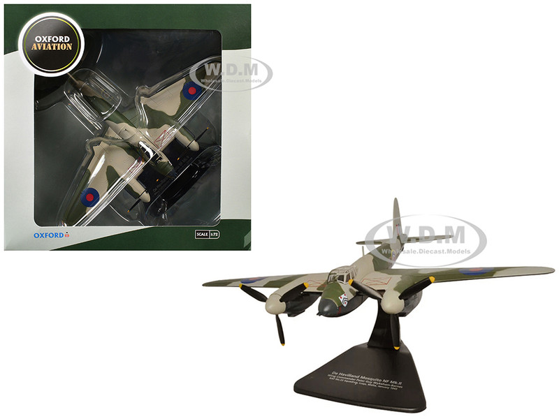De Havilland Mosquito NF MKII Aircraft Wing Commander Peter G Wykeham Barnes No 23 Squadron Luqa Malta 1943 Royal Air Force Oxford Aviation Series 1/72 Diecast Model Airplane Oxford Diecast AC128
