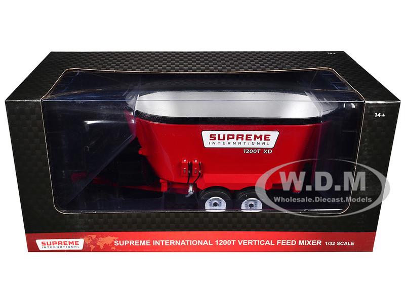 Supreme International 1200T Vertical Feed Mixer Red 1/32 Diecast Model SpecCast CUST2147