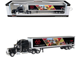 Peterbilt 379 Sleeper Cab with Trailer Massey Ferguson Born to Farm Black 1/64 Diecast Model SpecCast SCT998
