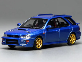 Subaru Impreza WRX STi Wagon Version VI RHD Right Hand Drive Blue Metallic 1/64 Diecast Model Car MotorHelix M67101