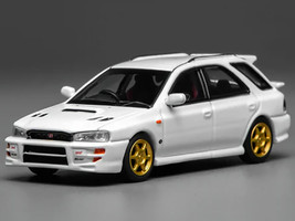 Subaru Impreza WRX STi Wagon Version VI RHD Right Hand Drive Pure White 1/64 Diecast Model Car MotorHelix M67102