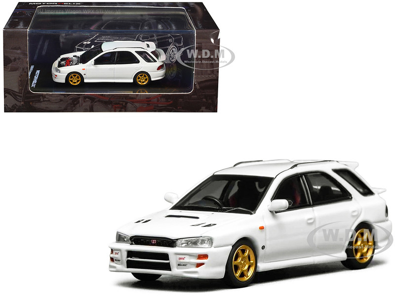 Subaru Impreza WRX STi Wagon Version VI RHD Right Hand Drive Pure White 1/64 Diecast Model Car MotorHelix M67102