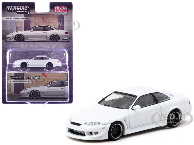 Toyota VERTEX Soarer JZZ30 RHD Right Hand Drive White Metallic Global64 Series 1/64 Diecast Model Tarmac Works T64G-080-WH