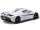 Koenigsegg Regera Silver Metallic with Blue Accents and Collectible Tarmac Cards Global64 Series 1/64 Diecast Model Tarmac Works T64G-TL017-SL