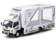 Mitsubishi Fuso Canter Mobile Display Truck RHD Right Hand Drive EVA Racing White with Graphics Truck64 Series 1/64 Diecast Model Car Tarmac Works T64T-TL002-EVA