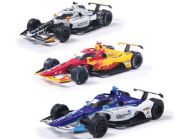 109th Indianapolis 500 2025 Podium Set of 3 IndyCars 1/64 Diecast Model Cars IXO Models IND64030
